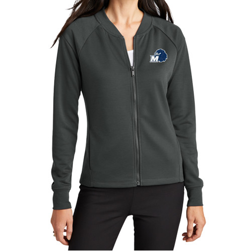  Mercer+Mettle Womens Anchor Grey Full Zip Jacket - Monmouth M with Hawk Head
