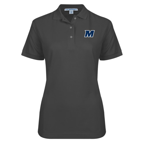  Womens Silk Touch Charcoal Pique Polo - Monmouth M