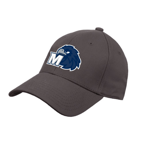  Charcoal Structured Adjustable Pro Style Hat - Monmouth M with Hawk Head