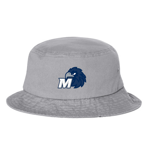  Sportsman Grey Bucket Hat - Monmouth M with Hawk Head