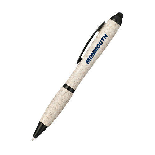  Nash Wheat Straw Ballpoint Beige Stylus Pen - Monmouth Wordmark