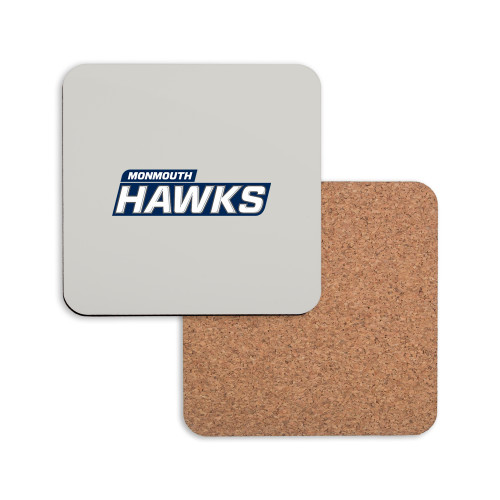  Hardboard Coaster w/Cork Backing - Monmouth Hawks