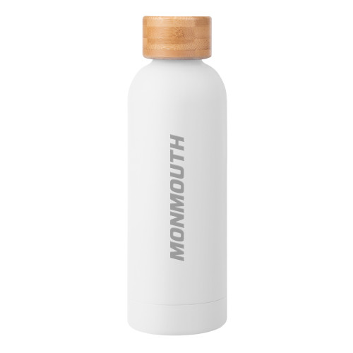 Monmouth Blair White Stainless Steel Bottle w/ Bamboo Lid 17 oz