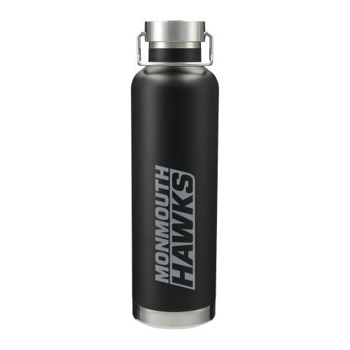  Thor Copper Vacuum Insulated Black Bottle 32oz - Monmouth Hawks Stacked Engraved
