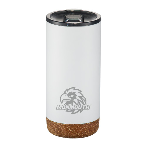  Valhalla Vacuum Insulated White Tumbler 16oz - Monmouth Wordmark with Hawk HeadEngraved