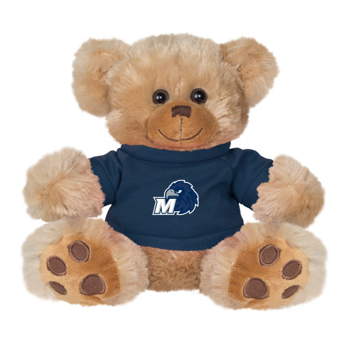  Plush Big Paw 8 1/2 inch Brown Bear w/Navy Shirt - Monmouth M with Hawk Head