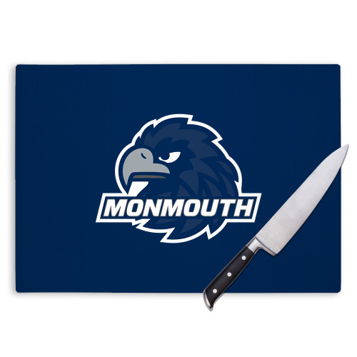  Cutting Board - Monmouth Wordmark with Hawk Head