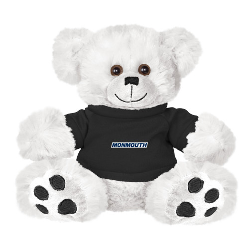  Plush Big Paw 8 1/2 inch White Bear w/Black Shirt - Monmouth Wordmark Framed