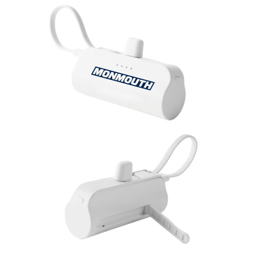  Sidekick White 4500 mAh Power Bank - Monmouth Wordmark Framed