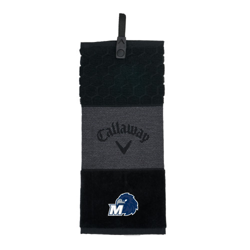  Callaway Black Trifold Towel - Monmouth M with Hawk Head