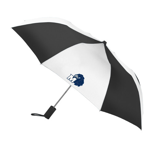  42 Inch Slim Stick Black/White Umbrella - Monmouth M with Hawk Head