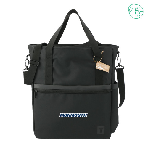  Tranzip Black Recycled Computer Tote - Monmouth Wordmark Framed