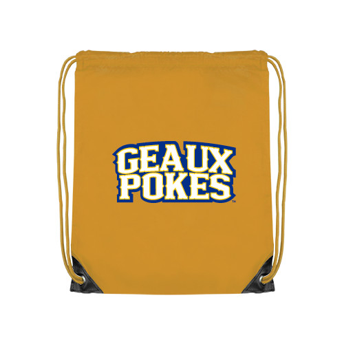  Gold Drawstring Backpack - Geaux Pokes Stacked
