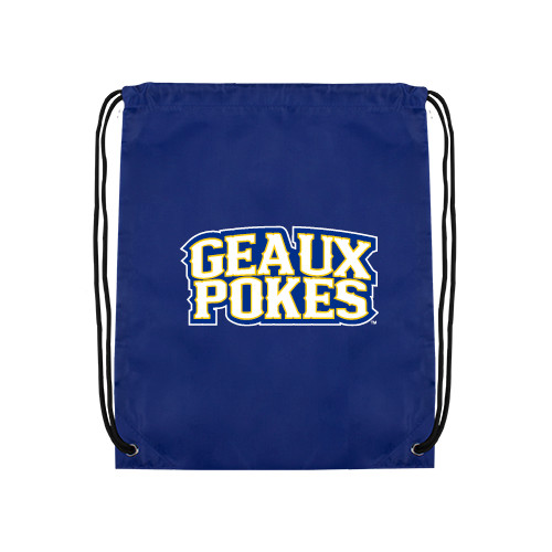  Royal Drawstring Backpack - Geaux Pokes Stacked