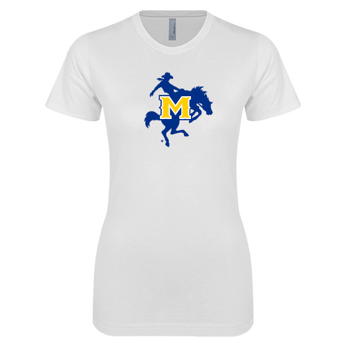  Next Level Womens White Boyfriend Tee - Primary Mark