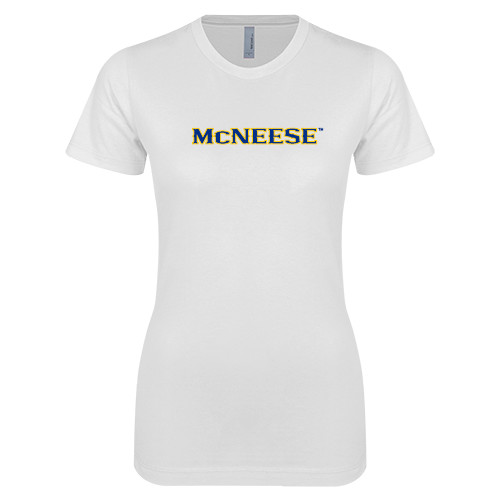  Next Level Womens White Boyfriend Tee - McNeese