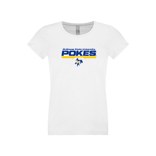  Next Level Girls White Fashion Fit T Shirt - Pokes Bar Design