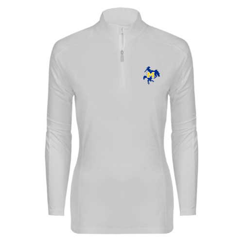  Syntrel Womens White Interlock 1/4 Zip - Primary Mark