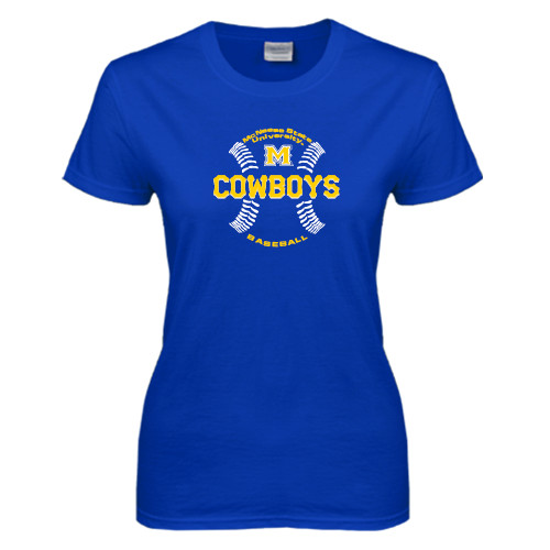  Womens Royal Short Sleeve Tee - Baseball Seams Design