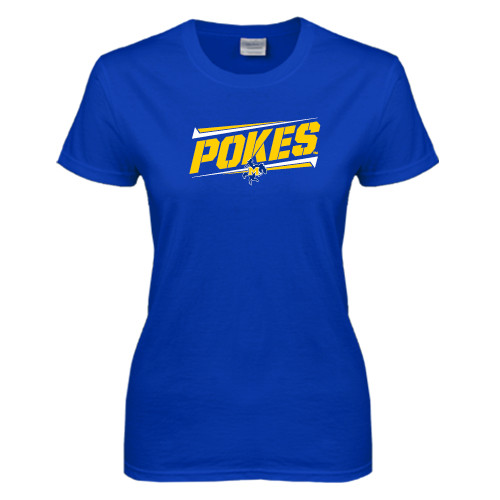  Womens Royal Short Sleeve Tee - Pokes Fancy Lines Design