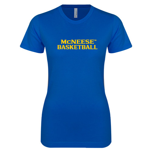  Next Level Womens Royal Boyfriend Tee - Basketball
