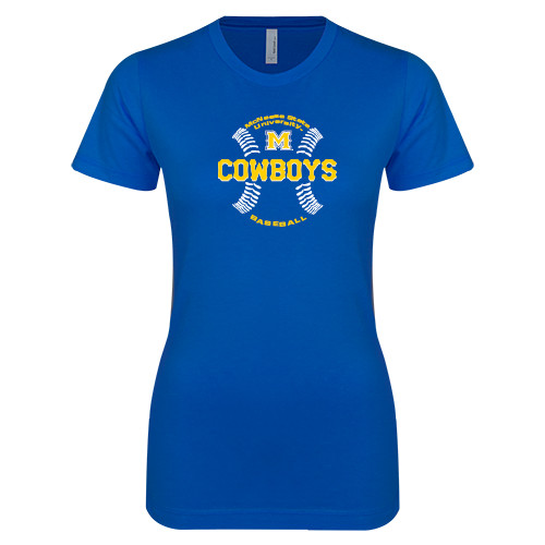  Next Level Womens Royal Boyfriend Tee - Baseball Seams Design
