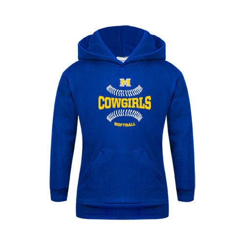  Youth Royal Fleece Hoodie - Softball Seams Design