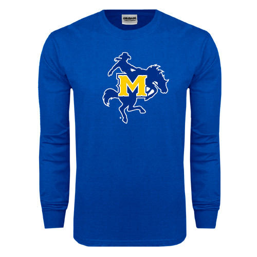  Royal Long Sleeve T Shirt - Primary Mark Distressed