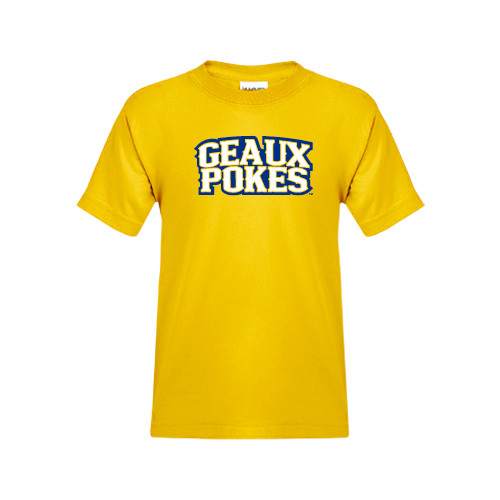 Youth Gold T-Shirt - Geaux Pokes Stacked