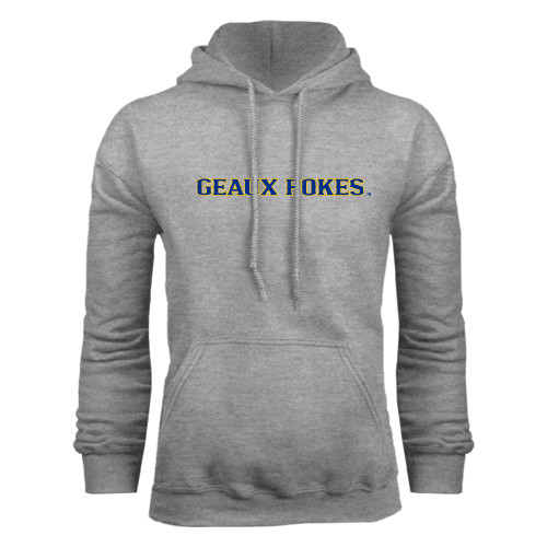  Grey Fleece Hoodie - Geaux Pokes Flat