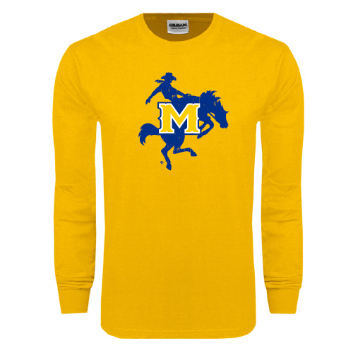  Gold Long Sleeve T Shirt - Primary Mark Distressed