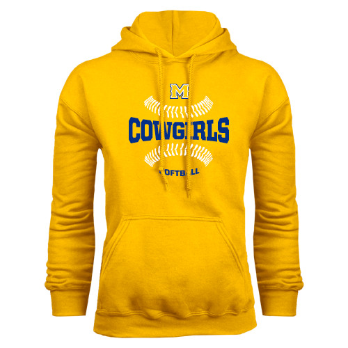  Gold Fleece Hoodie - Softball Seams Design