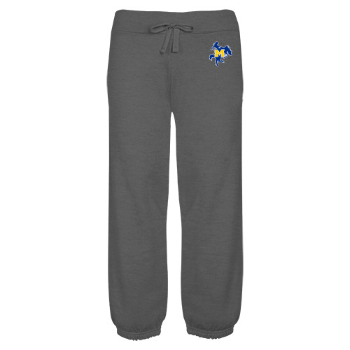  ENZA Womens Dark Heather Banded Fleece Capri - Primary Mark