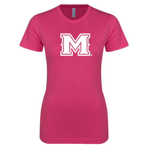  Next Level Womens Fuchsia Boyfriend Tee - M