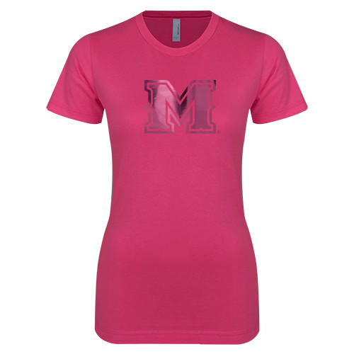  Next Level Womens Fuchsia Boyfriend Tee - M Engraved