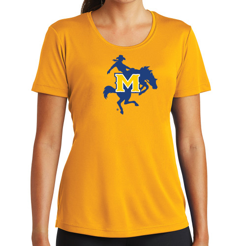  Womens Gold Performance Short Sleeve Tee - Primary Mark