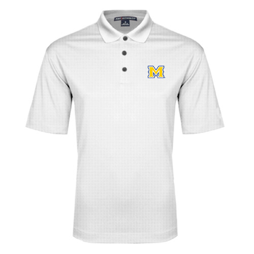  White Performance Fine Jacquard Polo - M