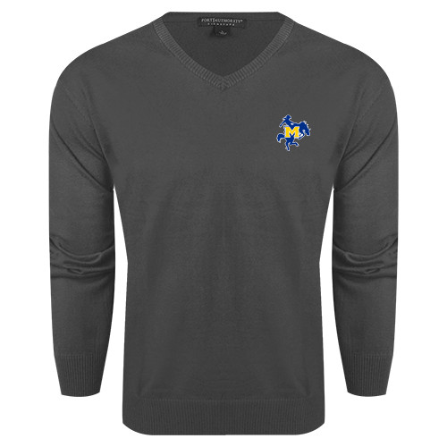  Charcoal Heather VNeck Sweater - Primary Mark
