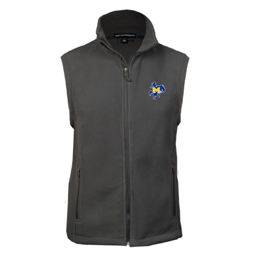  Charcoal Fleece Full Zip Vest - Primary Mark