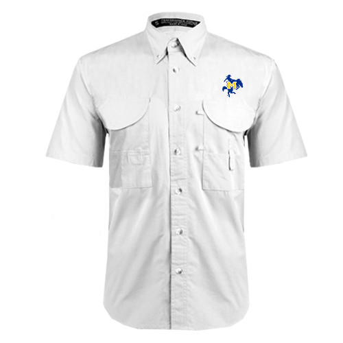  White Fishing Shirt Performance Short Sleeve - Primary Mark