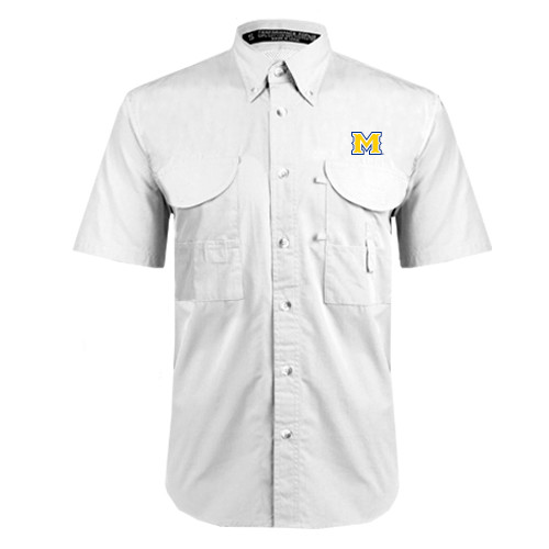  White Fishing Shirt Performance Short Sleeve - M