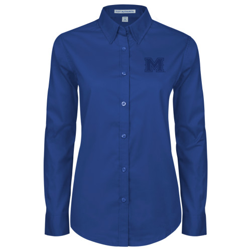  Womens Royal Twill Button Down Long Sleeve  - M Tone