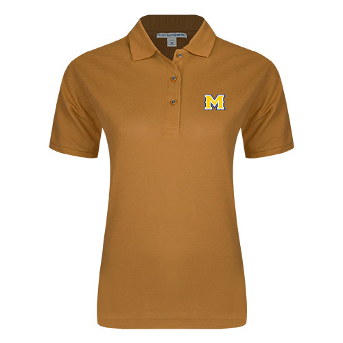  Womens Silk Touch Gold Pique Polo - M