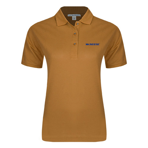  Womens Silk Touch Gold Pique Polo - McNeese
