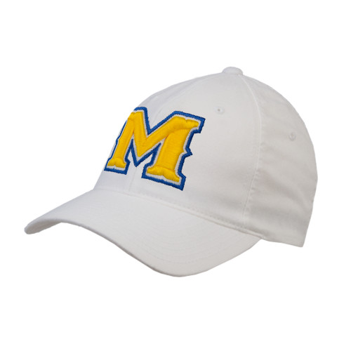  White Flexfit Structured Low Profile Hat - M