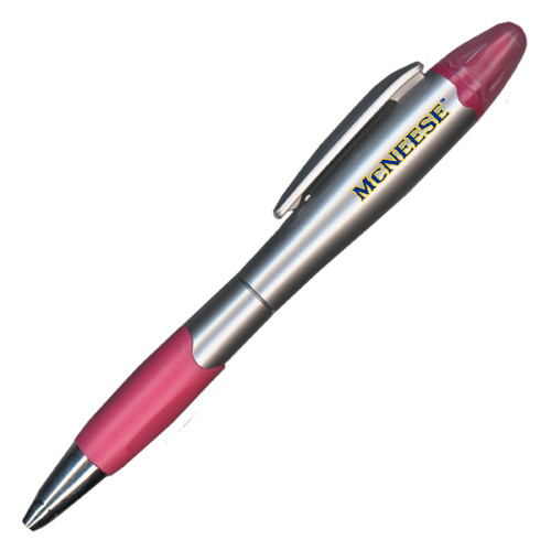  Silver/Pink Blossom Pen/Highlighter - McNeese