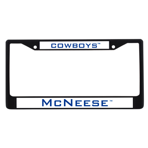 Metal License Plate Frame in Black - Cowboys