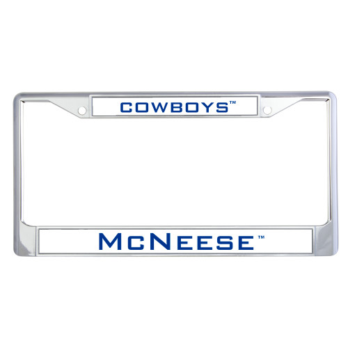  Metal License Plate Frame in Chrome - Cowboys