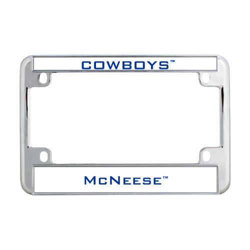  Metal Motorcycle License Plate Frame in Chrome - Cowboys