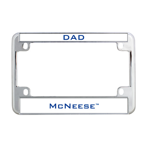 Metal Motorcycle License Plate Frame in Chrome - Dad